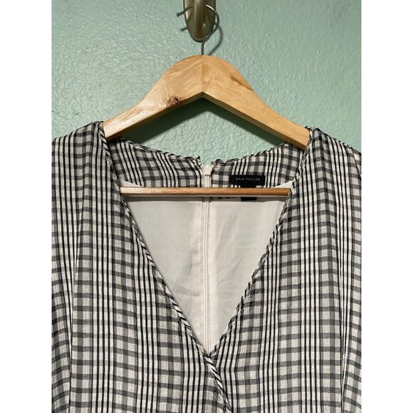 Ann Taylor Women's White and Black‎ Patterned Dress with Tie Size 14 - Picture 4 of 11